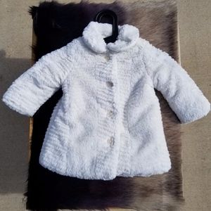 Calvin Klein White Faux Fur Coat